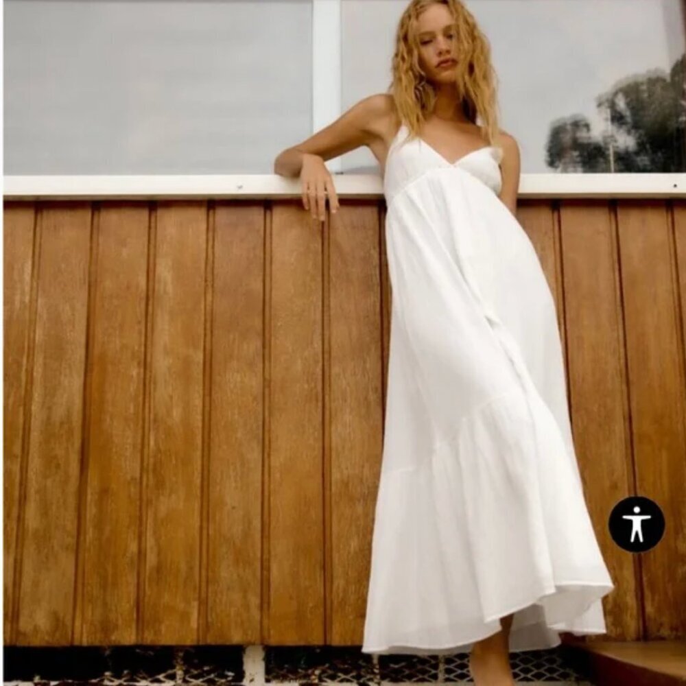 NWT Zara White Maxi Dress - S